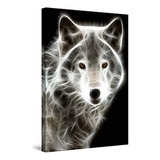 Cuadro A Blanco Y Negro Con Diseño De Lobo