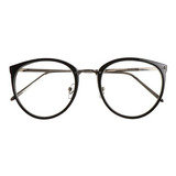 Marco Lentes Ópticos Round Cat Eye Black Negro Gold M 62mm