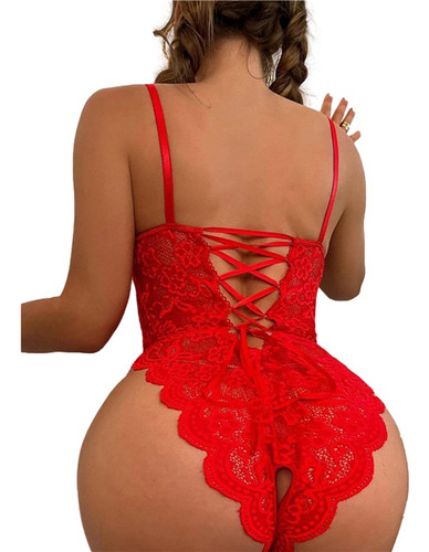 Babydoll Body Abertura Perineal Ropa Interior Encaje