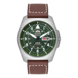 Relógio Orient Automático Masculino Couro F49sc019 E2nx