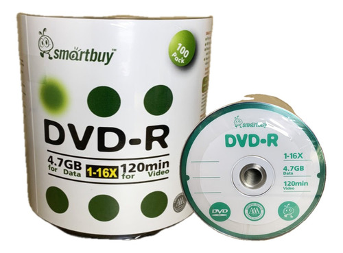 300 Unidades Dvd 4.7 Gb- 16x- Logo Branco- Smartbuy