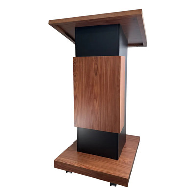 Púlpito De Madera Con Ruedas Y Almacenaje - Atril - Podium Color | Meses sin interés