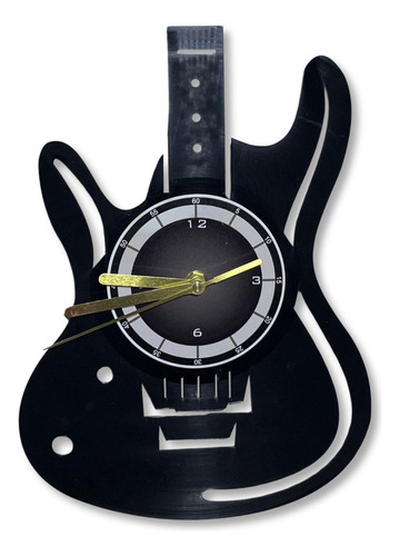 Reloj Pared Guitarra Electrica Vinilo Vintage Calado Laser 