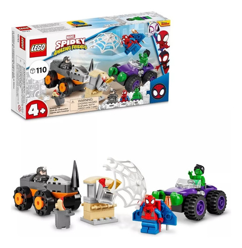 Lego Marvel Spider 10782 Hulk Vs. Rhino Truck Showdown 110p