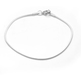 Pulsera Fina Clapton Acero Quirurgico Blanco Bañada Plata