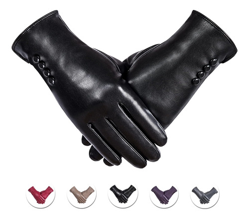 Alepo Guantes De Invierno De Piel Sintética Para Mujer, Cáli