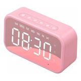 Reloj Despertador Digital Con Bocina Mb-132r Link Bits Color Rosa