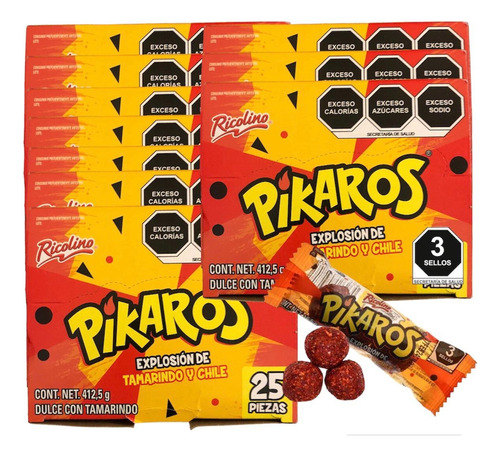 Pikaros Tamarindo Chile 350pz Ricolino Dulce Mexicano