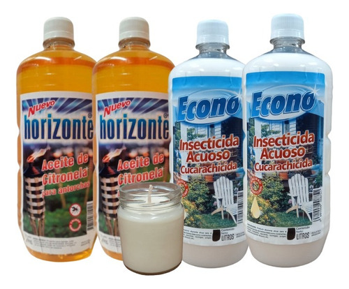 Kit Aceite Citronela 2 L + Mata Hormigas 2 L + Vela Regalo