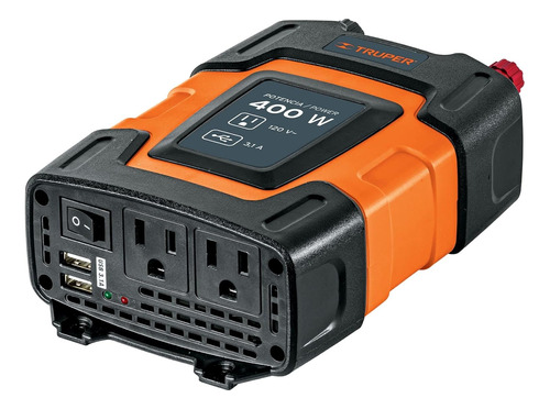 Truper Inco-400, Inversor De Corriente 400 W, Con Adaptador