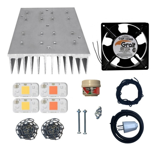 Combo Kit Led 200w Cultivo Indoor, Completo Perforado Cables