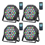 Luces Par Led Rgb De 4 Paquetes Control Remoto, 36 Luce...