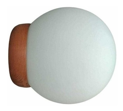 Aplique Pared O Techo Nórdico Globo Opal 18ø Base Madera 1 L