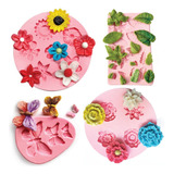 Molde De Silicone Biscuit Confeitaria Flores Folhas - Top