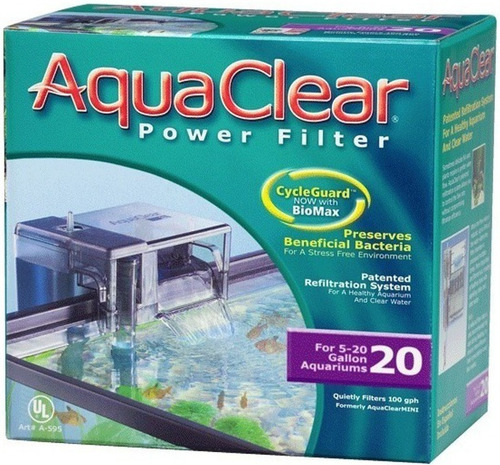 Filtro Cascada Aquaclear 20 Para Acuarios De 18 A 76 Litros