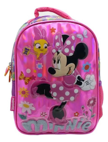 Mochila Cresko Escolar Infantil Minnie 12 Pulgadas C/ruedas Color Rosa Chicle