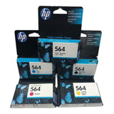 Pack Kit 5 Cartuchos Hp 564 Bk, Colores Y Bk Foto Facturado