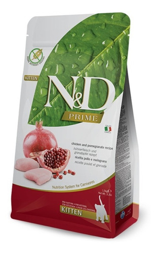 N&d Gatito Pollo Y Granada Grain Free 1.5kg Razas Mascotas