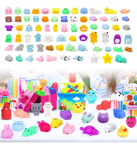 Kit 72 Pcs Mini Mochi Squishy Squeeze Toy Fidget Fruta Toy