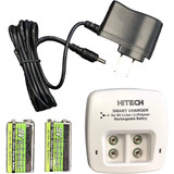 Batería Recargable 9v Li-ion 720 Mah Hitech X 2 + Cargador