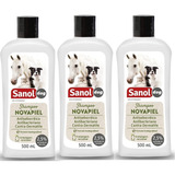 3 Shampoo Cachorro Gato Cavalo Dermatite Novapiel P Benzoila