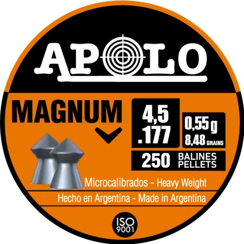 Diabolos Balines Apolo Magnum 4.5mm X 250 Und 8.48 Grains