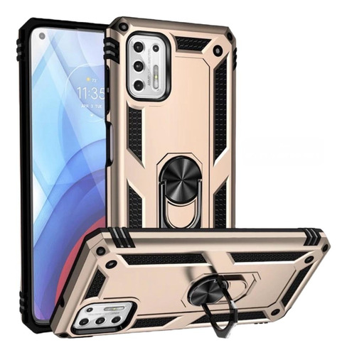 Funda De Uso Rudo Anticaída Con Anillo Para Motorola G9 Plus