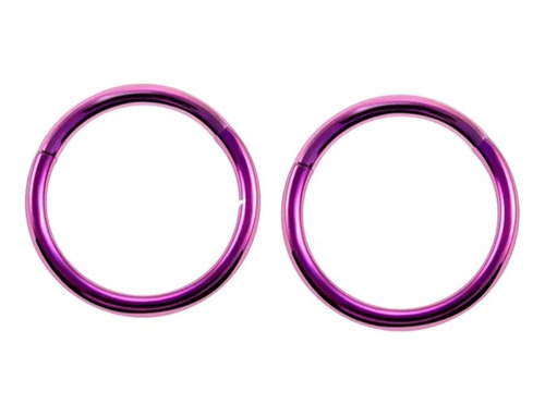 Aro Argolla Titanio Piercing Clicker Rosa Fucsia 8mm Po Par