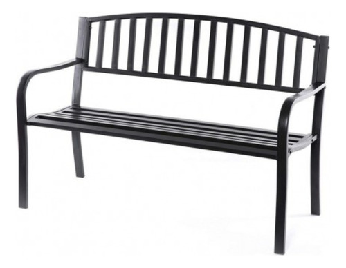 Banca De Metal Para Exteriores Jardin Diseño Ergonómico Color Negro