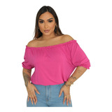 Blusinha Babado Ciganinha Feminina Manga Larga Curta Fru Fru