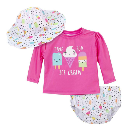 Vestido De Baño Bebes Y Niñas Gerber Gorro, Blusa Y Panty 