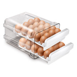 Magma Life Organizador Contenedor Para Huevos Con 2 Cajones: Capacidad Para 40 Piezas, Huevera Para Refrigerador Con Dos Niveles Para Almacenar 40 Huevos