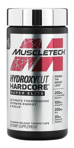 Muscletech Hydroxycut Hardcore Super Elite 120 Cáps Dlc Tg13