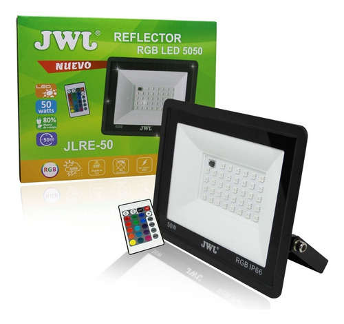 Reflector Led Faceta 50w Rgb Multicolor 5 Piezas Jwj Color De La Carcasa Negro