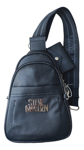 Bolsa Steve Madden Original Cruzada Negro Con Monedero Dama