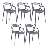 5 X Cadeiras Allegra Ana Maria Cozinha Jantar Cor Da Estrutura Da Cadeira Cinza-escuro