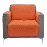 Protector De Sillon Individual Modena Naranja Cafe 2 Vistas