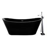 Tinas De Baño Ovalada Minimalista Negro Mate Con Llave 