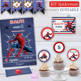 Kit Imprimible Spiderman Hombre Araña Editable Candy Bar