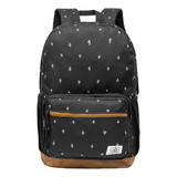 Mochila Volcom Stone Preto C/ Bege Estilo Casual Resistente Desenho Do Tecido Liso