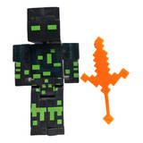 Figura Juguete Steve Armadura Hacha Diamante Minecraft 16 Cm