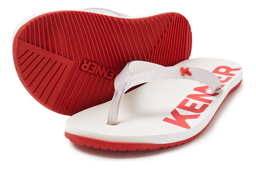 Chinelo Sandália Kenner Red Dnn-20 Masculino Vermelho Branco