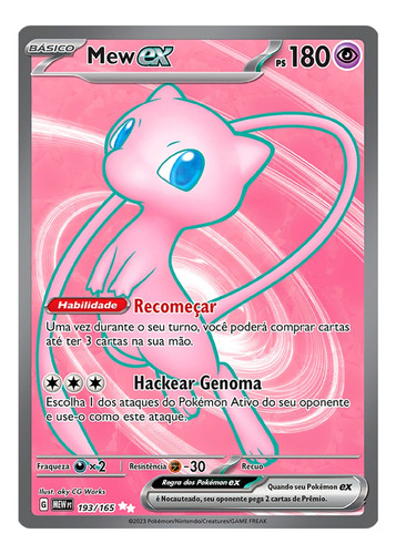 Carta Pokémon Mew Ex Full Arte Coleção Especial 151