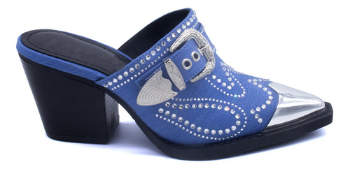 Tacones Para Dama Transparente Viv Western Azul| Hanna Mex