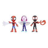 Kit 3 Bonecos Spiderman Aranhaverso Miles Morales Spidergwen