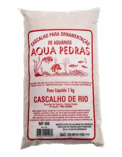 Cascalho Rio 00 Areia Duna 1kg Aqua Pedras  Aquario Terrário