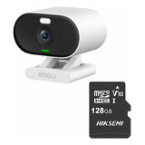 Imou Cámara Ip Wifi 2mp C22fn-plus-128 Con Microsd 128gb Y Letrero Disuasivo 2.8 Mm Ir 20m Ip67 H.265 Audio Bidireccional C22fn Detección De Humanos