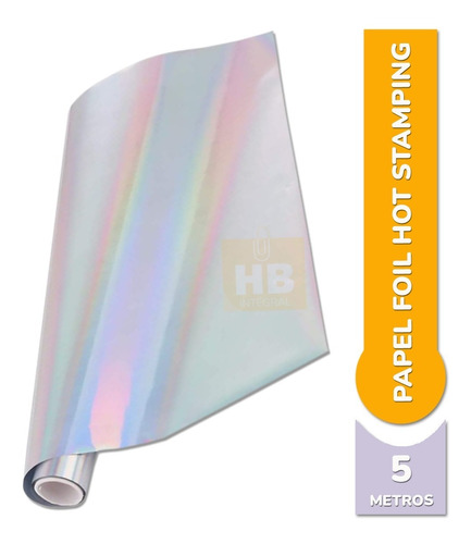 Papel Foil Para Hot Stamping Rollo 32 Cm X5 Mts Rainbow Holo