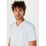 Camiseta Básica Masculina Slim Gola V - Branco Hering