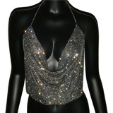 Top Corto De Fiesta Sin Espalda Con Strass Brilliant Festiva